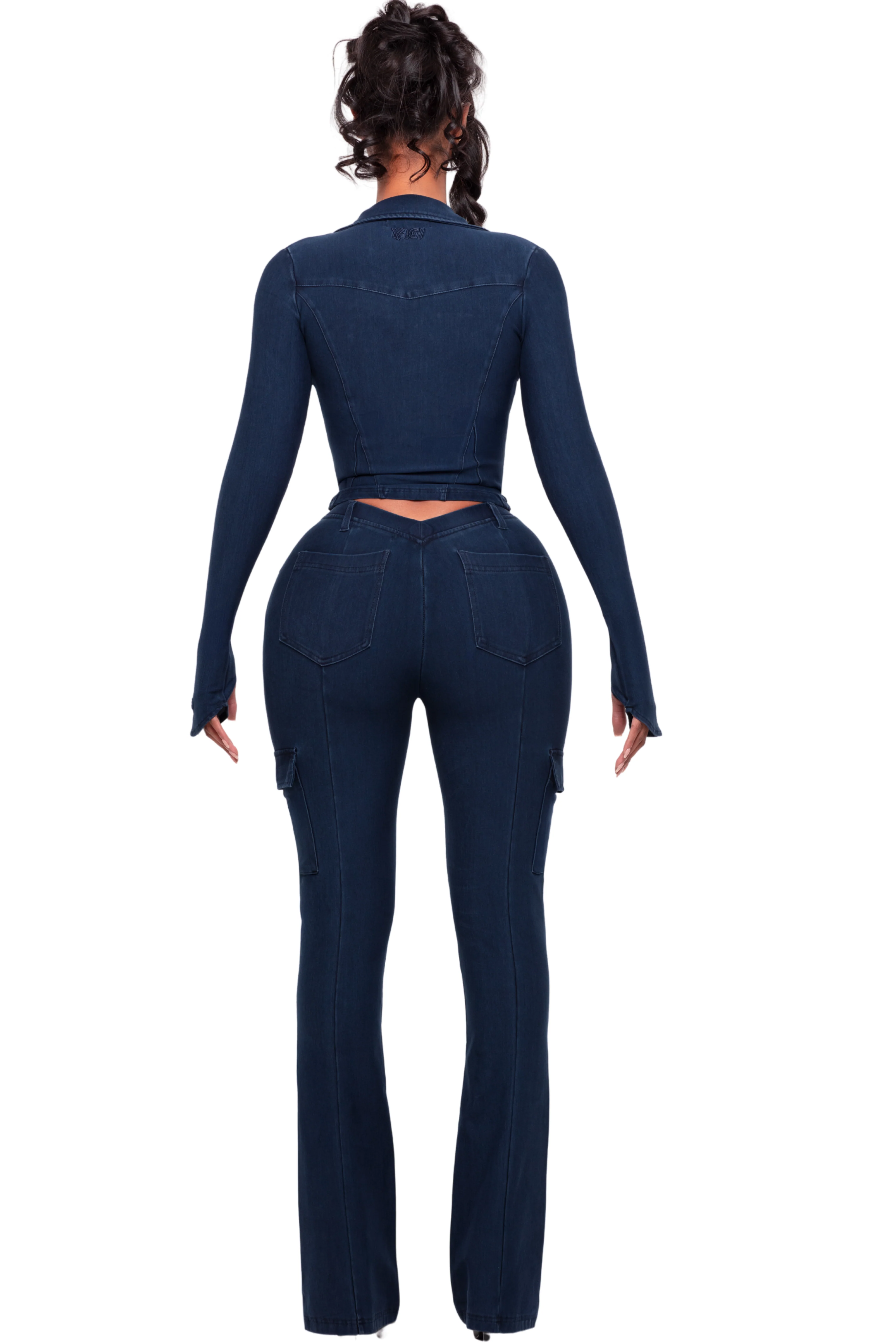 KAOIR NAVY DENIM LONG SLEEVE TOP - Image 3